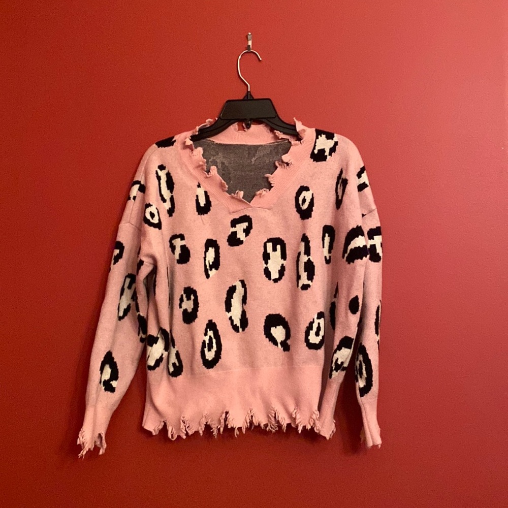 Pink Leopard Sweater